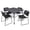 Grey / Grey / Black, variant on Regency Kee 30 in. Square Adjustable Classroom Table- Maple & 4 Zeng Stack Chairs- Black & Grey Base