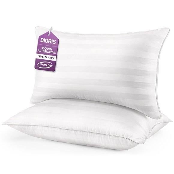 Juego de 2 unidades Pillow DIORIS, tamaño queen, alternativa al plumón