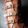 thumbnail image 4 of Medieval Pirate Boot Covers Renaissance Viking Leg Guards Gaiters Coconut Faux Leather Steampunk Adjustable Belt Buckle Boots Armor Leg Wraps For Halloween, 4 of 4