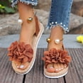 thumbnail image 7 of Woven Sandals For Women Open Toe Slip On Floral Beach Vacation Shoes Comfortable Casual Stylish Footwear (9.5, Brown), 7 of 7