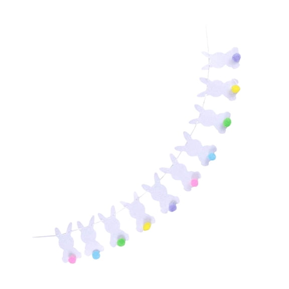 LABSERRON Easter Party Banner in White Felt Easy to Hang and Perfect for Festivals