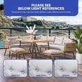 thumbnail image 2 of DEXTRUS Adult 6 Piece Steel Outdoor Dining Sets with L-Shaped Sectional and Dining Table, Light Brown and Gray, 2 of 9