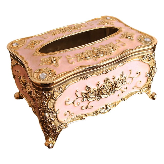 DOLITY Boîte à Mouchoirs Acrylique Rustique pour Bars Chambres Restaurants Or Rose