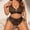 Brown, variant on Women's Plus Size Leopard 2 Piece Bikini Sets Triangle Halter String Swimsuit