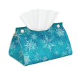 thumbnail image 2 of Lsque Christmas Snow Printed Long Tissue Box Cover Holder, Facial Paper Organizer Dispenser,Triangle with Bottom Belt, PVC Leather Decorative Organizer, 2 of 9