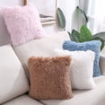 thumbnail image 3 of Travelwant Luxury Faux Fur Decoration Throw Pillow Cover Deluxe Decorative Plush Pillow Case Cushion Cover Shell for Sofa Bedroom Car 18 x 18 Inch, 3 of 7
