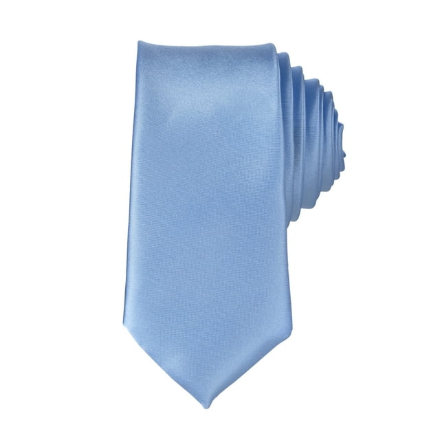 TOPTIE Mens Solid Color Skinny 2" Inch Necktie Tie-LightBlue