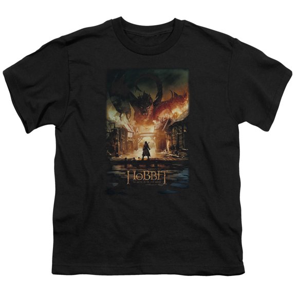 Hobbit Boys' Smaug Poster T-shirt Youth Large Black