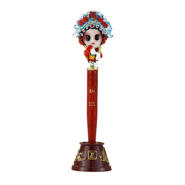 Bolígrafo de Gel con máscara de ópera de Pekín, colección de bolígrafos con Base, adornos creativos, recuerdos, regalos del Día de San Valentín para , Novia CUTICAT bolígrafo de colección