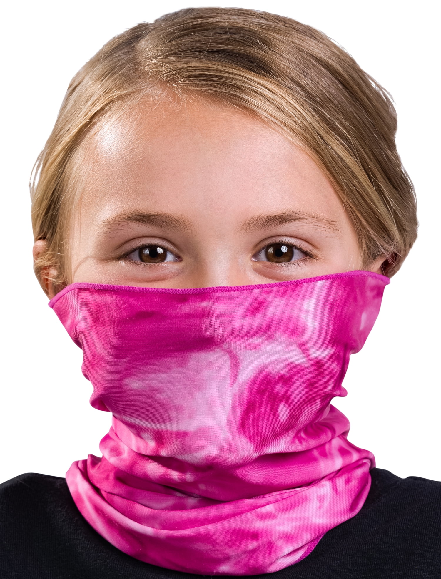 Black Kids Reusable and Breathable Face Bandanas with Eyes Screen Full Protection 2 Filters Mouth Face Protect Cotton Washable and Nose Scarf & Breathing Valve Removable