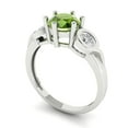 thumbnail image 2 of 1.72 ctw 3 Stone Anniversary Ring for Women | Round Cut Natural Peridot | Hyperallergenic Solid 18K White Gold, 2 of 5