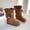 Brown, variant on Mooqilaa Girls Mid Calf Boots, Princess Faux Suede Soft Sole Lightly Fleece‑Lined Fall Winter Shoes Black Size 1 Big Kids
