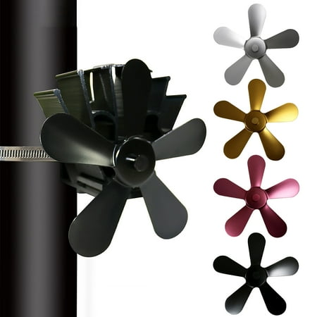 

Toyfunny 5 Blade for Heat Powered Wood Stove Fan Wood Log Burner Fireplace Friendly Fan