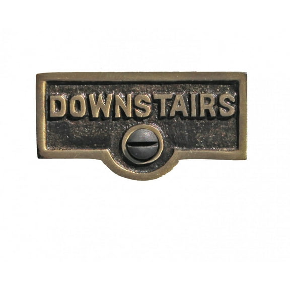 Switch Plate Tags DOWNSTAIRS Name Signs Labels Cast Brass Traditional Engraved Wall Light Switch Cover Labels Renovators Supply