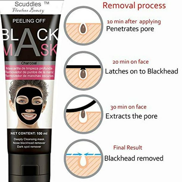 Blackhead Remover Face Black Mask - Peel Off Quality Black off Charcoal Mask - Best Mud Facial Mask Packaging May SC-BM-03 - Walmart.com