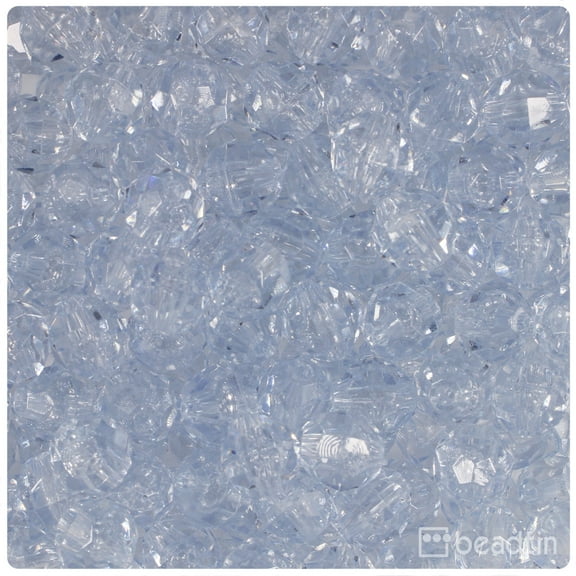 BeadTin Ice Blue Transparent 10mm Faceted Round Craft Beads (225pcs)