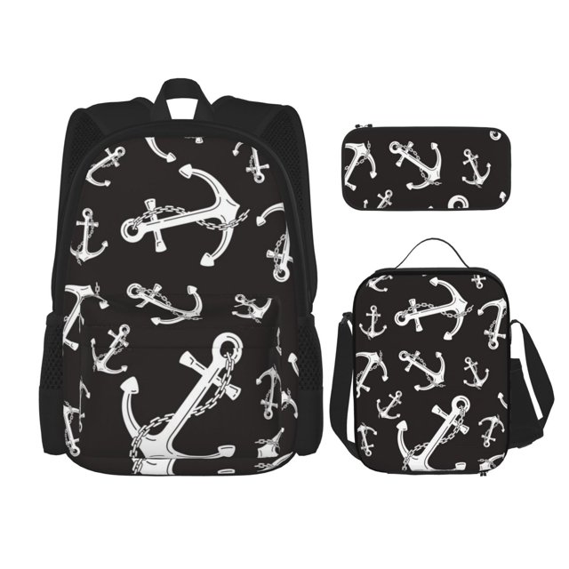 Balery Anchor Mochila escolar 3 en 1 para niños: mochila resistente con lonchera térmica y estuche para lápices. Mochila escolar para niños y niñas.