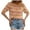 Orange, variant on Oksale Women's Crochet Striped Sweaters Casual Crewneck Sweater Trendy Short Sleeve Jumper Soft Cute Tops Casual Warm Knitwear Beige S