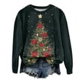 thumbnail image 6 of Towmus Christmas Tree Graphic Sweatshirts Womens Casual Long Sleeve Crewneck Lightweight Pullover Tops, 6 of 6