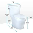 thumbnail image 2 of TOTO® Aquia IV® Arc Two-Piece Elongated Dual Flush 1.28 and 0.9 GPF Universal Height Toilet with CEFIONTECT®, WASHLET®+ Ready, Cotton White - MS448124CEMFGN#01, 2 of 13