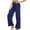 Dark Blue, variant on Ayolanni Summer Pants for Women Yoga Athletic Solid Wide Leg Pants Gym Lounge High Waist Beige Palazzo Pants L