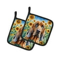 thumbnail image 2 of Bloodhound in Sunflowers Pair of Pot Holders, 2 of 2