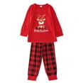 thumbnail image 1 of URMAGIC Matching Family Sleepwear Sets Christmas Pajamas with Lettler Print and Plaid Tee and Bottom Loungewear, 1 of 4