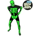 thumbnail image 3 of Morphsuits Adult Glow In the Dark Skeleton Morphsuit Mens Halloween Fancy Dress Halloween Black 2XL, 3 of 8
