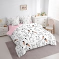 thumbnail image 3 of jejeloiu Cute Rabbit 7 Pieces Bedding Comforter Set,Kawaii Animals Full Bedding Set For Girls Kids Reversible, 3 of 8
