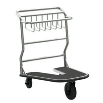 Nesting Luggage Cart with Rubber Platform, Capacity, 300 lb Capacity, 27 x 37 x 37.5, Silver/Black
