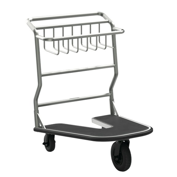 Nesting Luggage Cart with Rubber Platform, Capacity, 300 lb Capacity, 27 x 37 x 37.5, Silver/Black