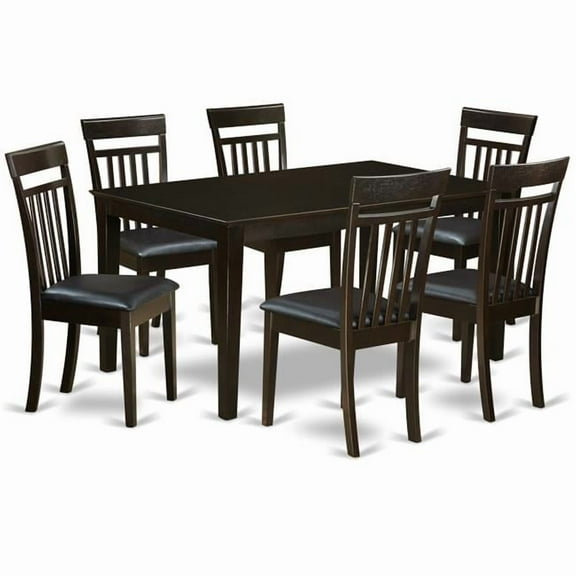 East West Furniture Dining Room 4 Table Top & 4 Chairs - Cappuccino