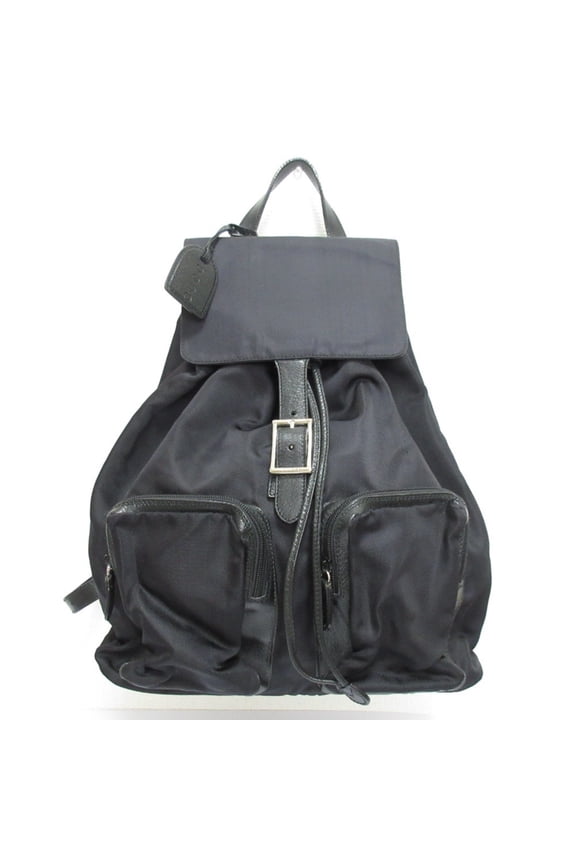 Pre-Owned GUCCI Gucci nylon and leather backpack in black for women (Good)
