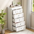 thumbnail image 3 of Akaber 6 Drawer Dresser for Bedroom, White Modern 43.3'' Tall Wood Dresser with Anti-Tip Kit, Storage Organizer, 3 of 6