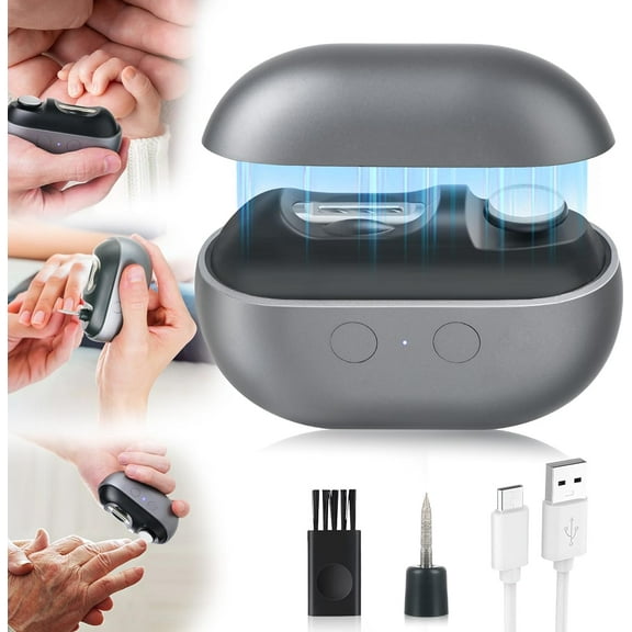 Aorsher 3 in 1 Electric Nail Clipper, 2 Speeds Automatic Nail Clipper with Clip Storage and LED Light, USB Rechargeable Electric Nail Clipper for Kids, Seniors and Adults