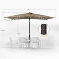 thumbnail image 2 of ACEGOSES 10 x 6.5ft LED Rectangle Outdoor Patio Deck Market Outside Table Umbrellas with Non-Fading Polyester canopy,Brown, 2 of 8