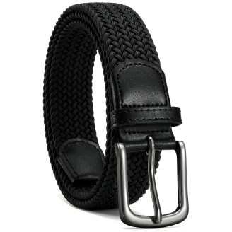 INSPIRE CHIC Unisex Canvas Belt Classic Black Buckle All 