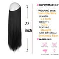 thumbnail image 4 of Women 22 inchs Long Straight Hidden Ponytail Extension Invisible Secret Wire Crown Hair Extensions One Piece Synthetic no Clip in Hair Extensions Hairpiece for Womens/Girls, 4 of 8