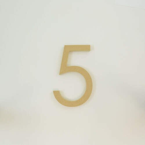 Package of 1, "5" 16 Inch X 1/2" MDF Numbers In The Century Gothic Font | Thick For Art & Craft Project, Made in USA
