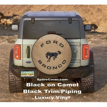 Camel Bronco - 30-in w/Camera - Ford BRONCO - US Made SpareCover® - Camel Series - Heavy Luxury Vinyl - Show Quality Spare Tire Cover