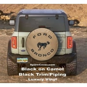 Camel Bronco - 30-in w/Camera - Ford BRONCO - US Made SpareCover - Camel Series - Heavy Luxury Vinyl - Show Quality Spare Tire Cover