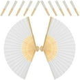 thumbnail image 4 of HAMPPLIES 12Pcs Bamboo Folding Handheld Fans White Paper Artists 14.6X8.3in, 4 of 8