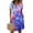 Royal Blue, variant on Women's 4th of July 250th Anniversary Patriotic Dress Short Sleeve Button Neck Printed Star Pattern Crew Neck Casual Independence Day USA Flag Summer Everyday Wear Round Neck Dress Blue L