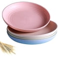 thumbnail image 1 of 4pcs Lightweight Wheat Straw Plates-degradable Wheat Straw Plates, 1 of 5