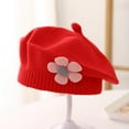 thumbnail image 2 of BFHHYA Toddler Baby Infant Beret Hat Little Girls Boys Winter Knitted Beanie Cap with Cute Flower for 3M-4Years, 2 of 3