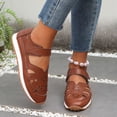 thumbnail image 2 of Women's Gladiator Fisherman Sandals Closed Toe Hollow Out Mary Jane Flat Shoes Breathable Casual Beach Shoes Brown Size 8.5, 2 of 8