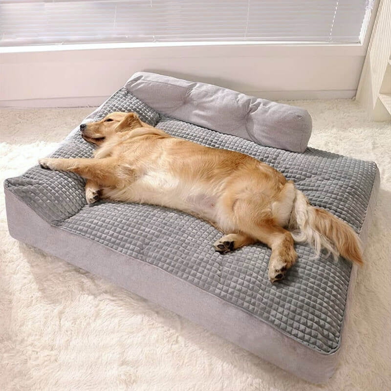 Custom All Season Pet Dog Sofa Bed Durable Orthopedic Memory Foam Boucle Dog Bed With Removable Washable Cover Pet Supplies