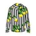 thumbnail image 3 of Uemuo Lemons on Striped Pattern Women's Full Zip UPF 50+ Sun Protection Hoodie Jacket Long Sleeve Sun Shirt Hiking Outdoor Performance with Pockets-Large, 3 of 9