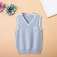 thumbnail image 2 of Ruyang Knit Sweaters Waistcoat for Boys Girls Preppy Knitted Sweaters Vest Fall Winter Warm Sleeveless School Jackets, 2 of 8