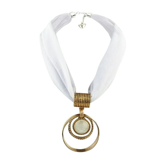 TMOYZQ Women's Vintage Ethnic Bohemian Scarf Crystal Beads Pendant Necklace Soft Cotton and Linen Scarf Jewelry Shawl Winter Neck Wrap Accessories Gift